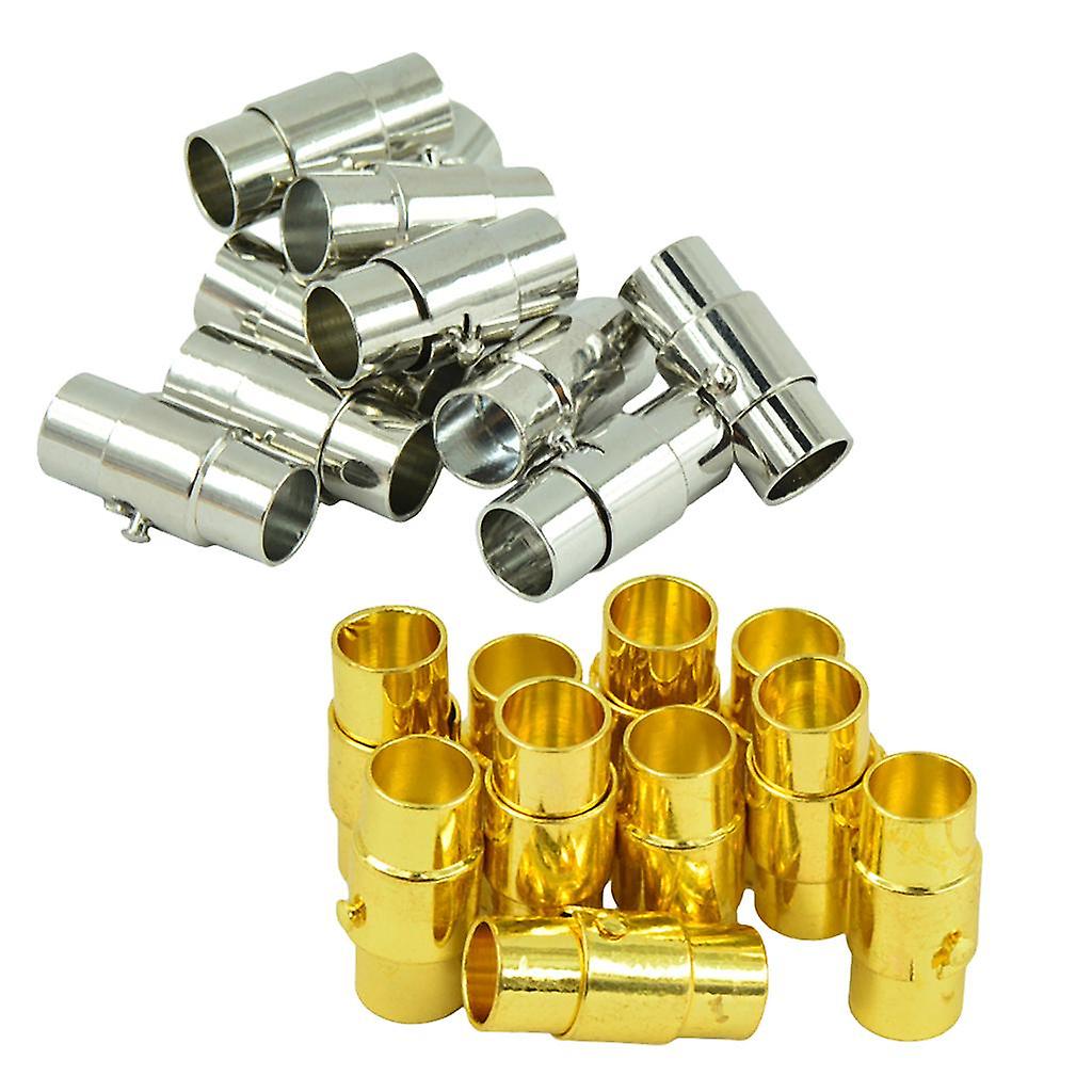 20 Sets Leather-Kumihimo Glue In Magnetic Clasp Slide Lock Bracelet DIY 4mm