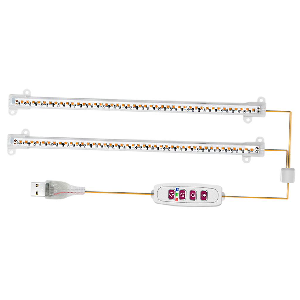 LED Grow Light with 8/12/16H Timer 5 Level Brightness Full Spectrum 2 Head