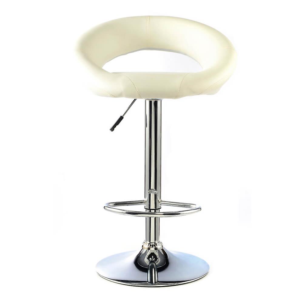 Furrai Bar Stool PU Chrome & White (2s)