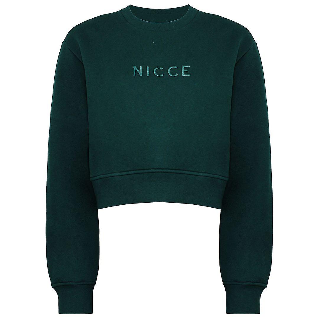 Nicce Long Sleeve Crew Neck DarkGreen Womens Era Cropped Sweaters 0392 K008 0769