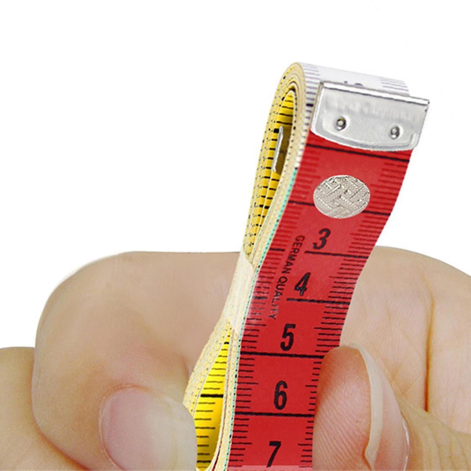 60 Inch/150cm Dual Sided Scale Multicolor Soft Tape Measure Body Measuring Buttons Sewing Ruler Tail
