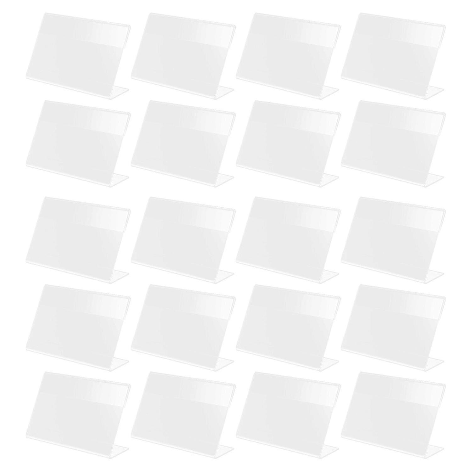 20pcs Transparent Acrylic Price Tag Display Stands L Shape Display Stands