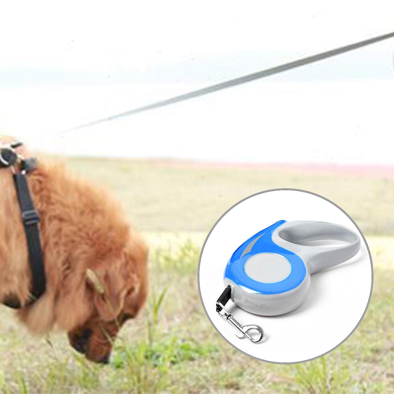 Retractable Dog Leash Nylon Tape One Button Lock Tangle Free Puppy Walking Leash for Pets 3 Meter Blue 