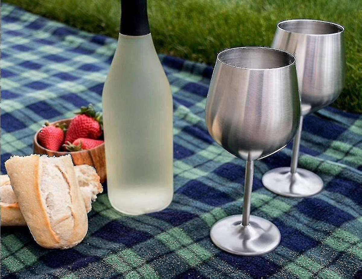 Weinglas, 2 Edelstahl-Cocktailgläser