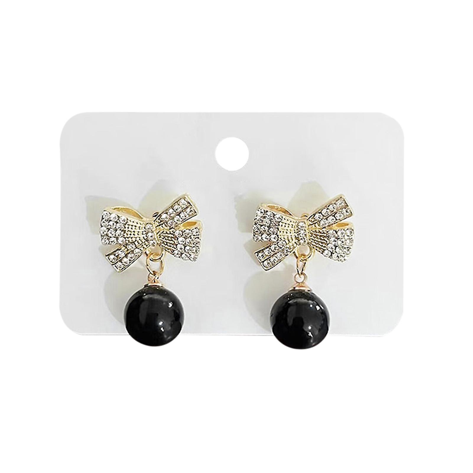 Small Bowknot Bead Stud Earrings Delicate Lightweight Earring Accessories for Dating