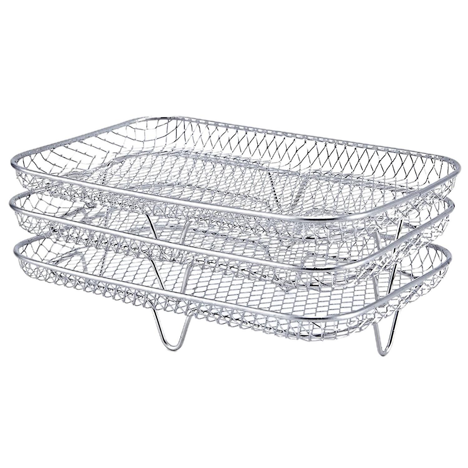 3Pcs Air Fryers Rack Stackable Convenient Storage Multi Layers Baking Air Fryers Basket Kitchen Tool