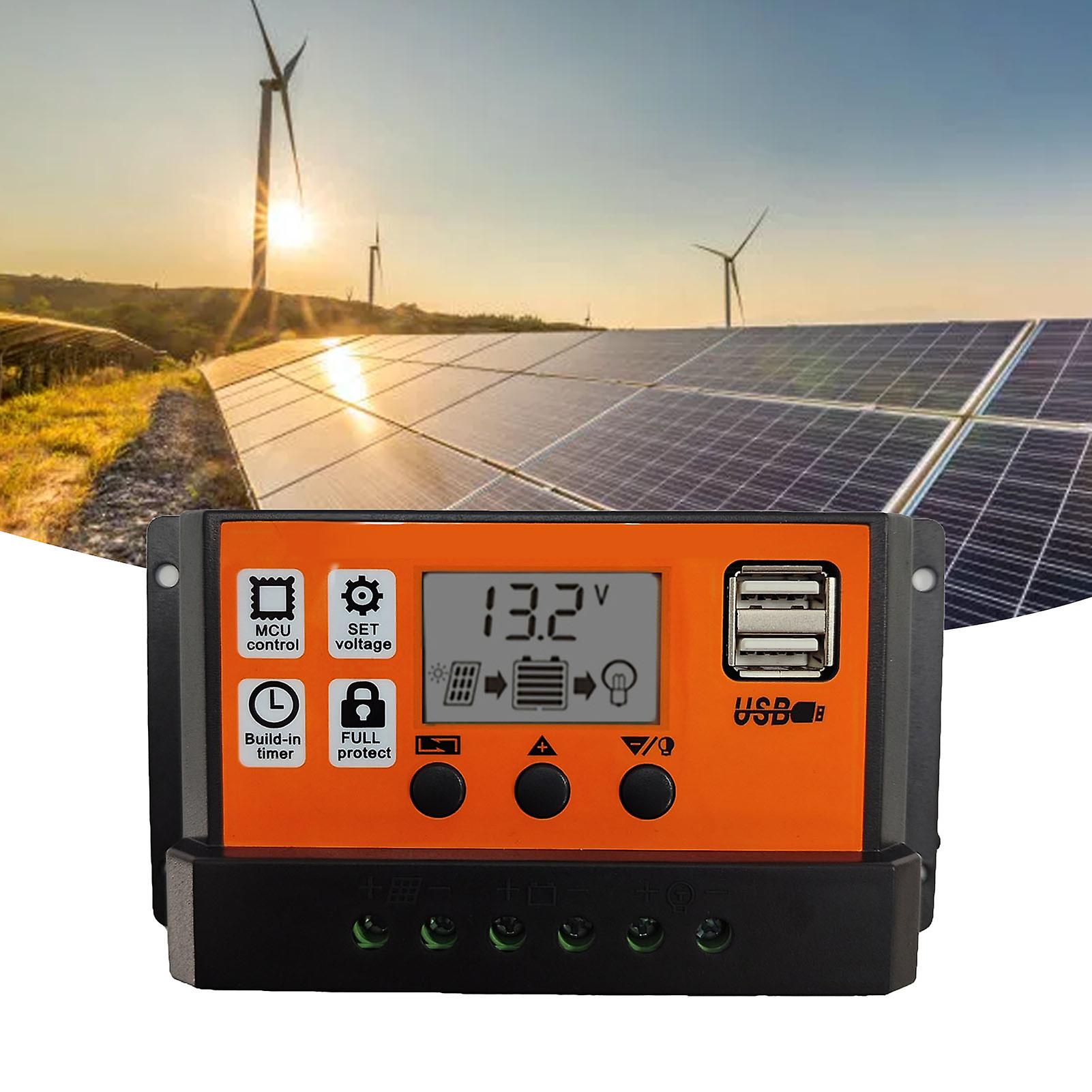 30A Solar Charge Controller 12V 24V med LED Display 14x8x4cm