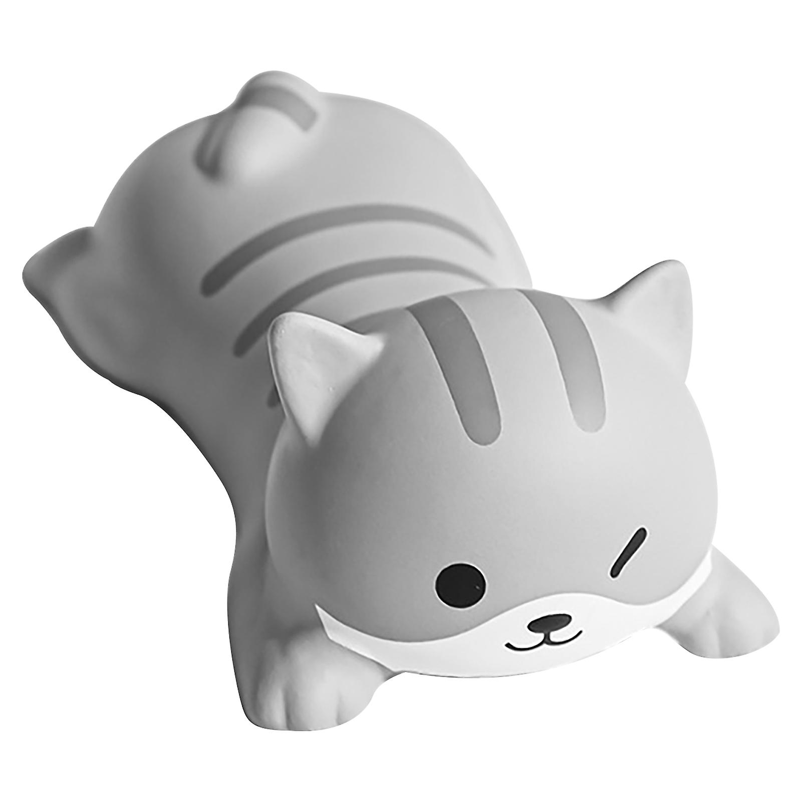 Cartoon Animal Keyboard Wrist Rest Soft Comfortable Relieve Fatigue for Home Gaming Office Gray Cat Pattern