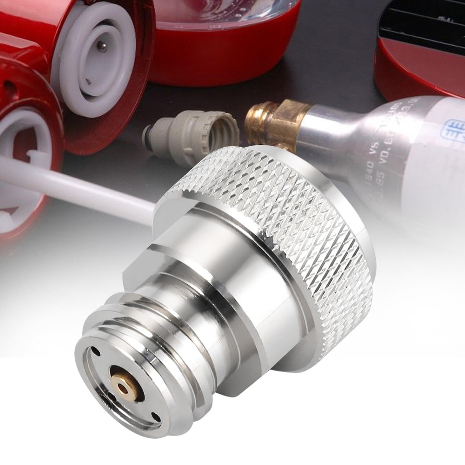 2 Colors Brass CO2 Adapter Replace Tank Canister Conversion,Brass Conversion Adapter(silvery)