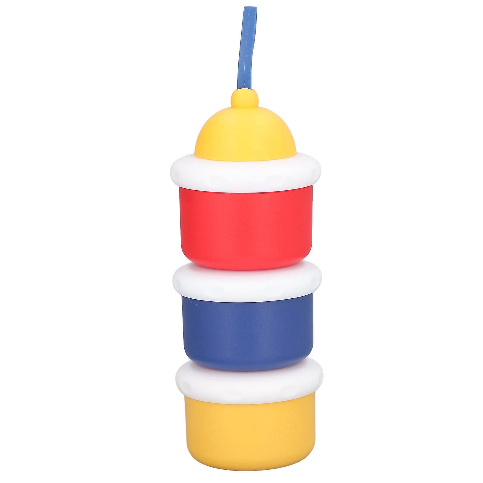 3-Layer Baby Formula Dispenser Large Capacity Independent Layering Stackable Milk Powder Container for Outdoor Travel A Multicolor