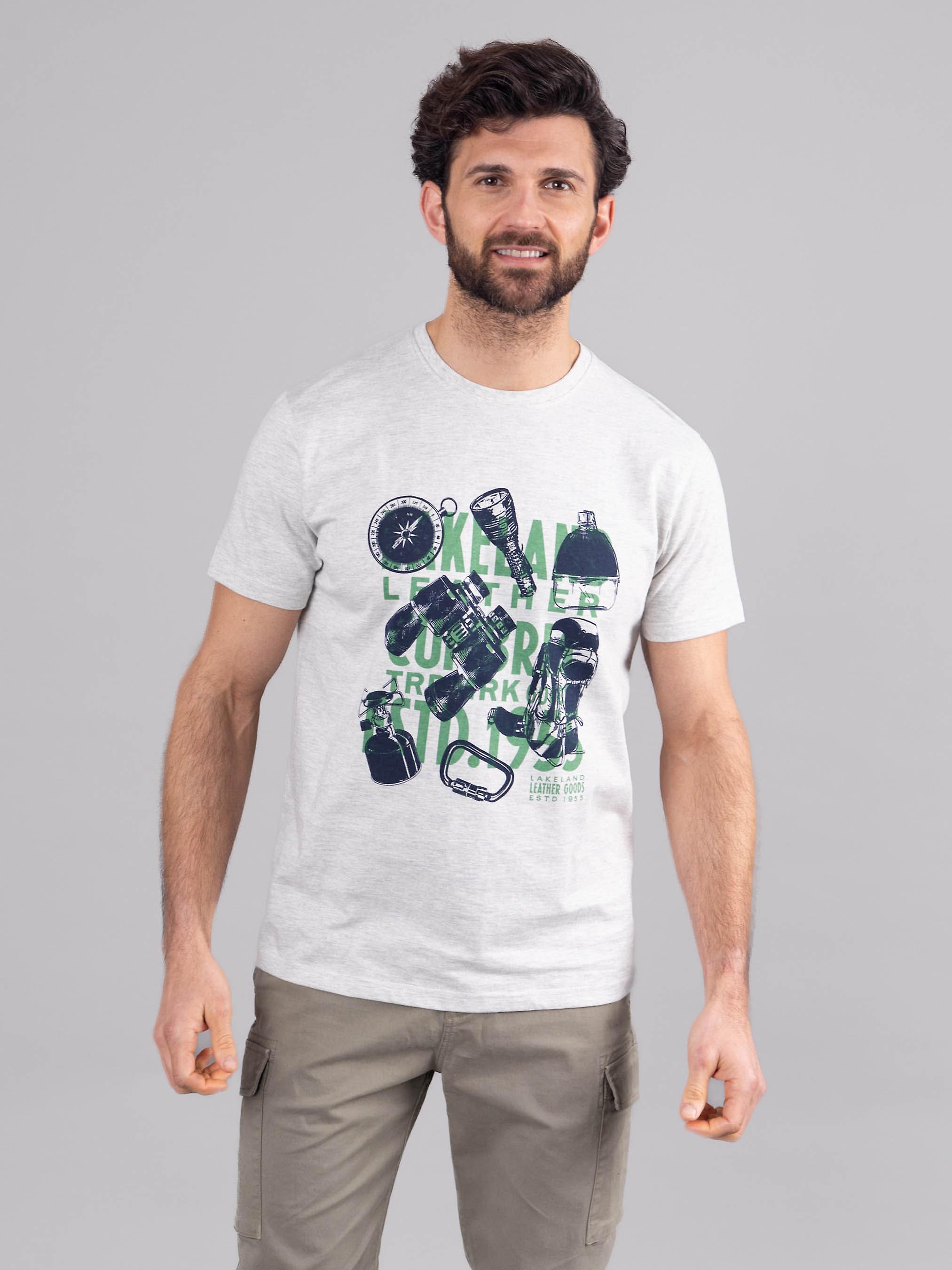 Walking Gear Printed T-Shirt in Grey