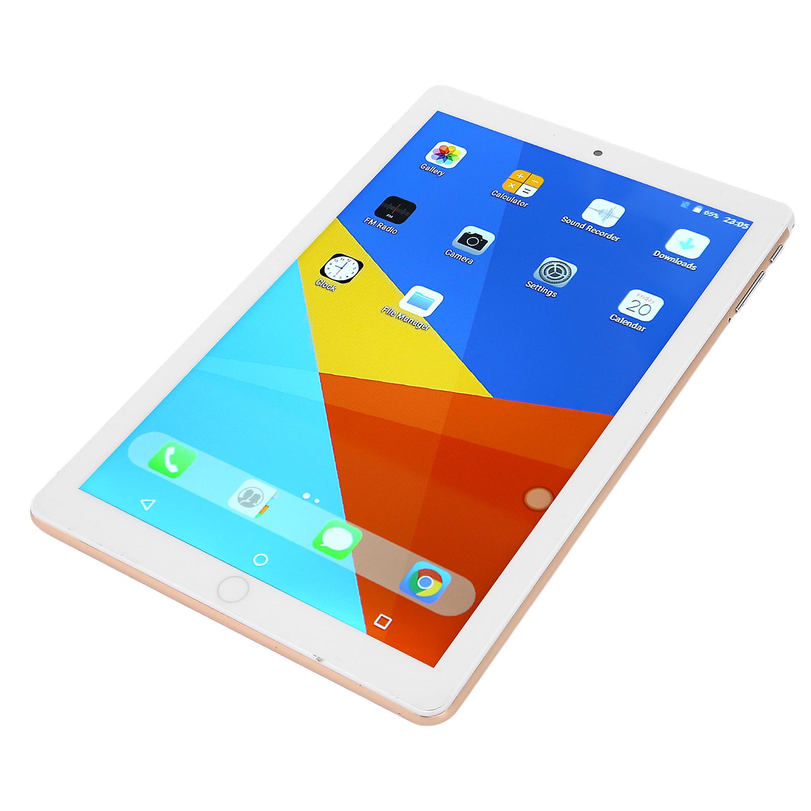 10.1 Inch Tablet for Android 10.1 4G 64G Quad Core 1280x800 Resolution Support Dual SIM Dual Standby 3G Calling Tablet 100‑240V