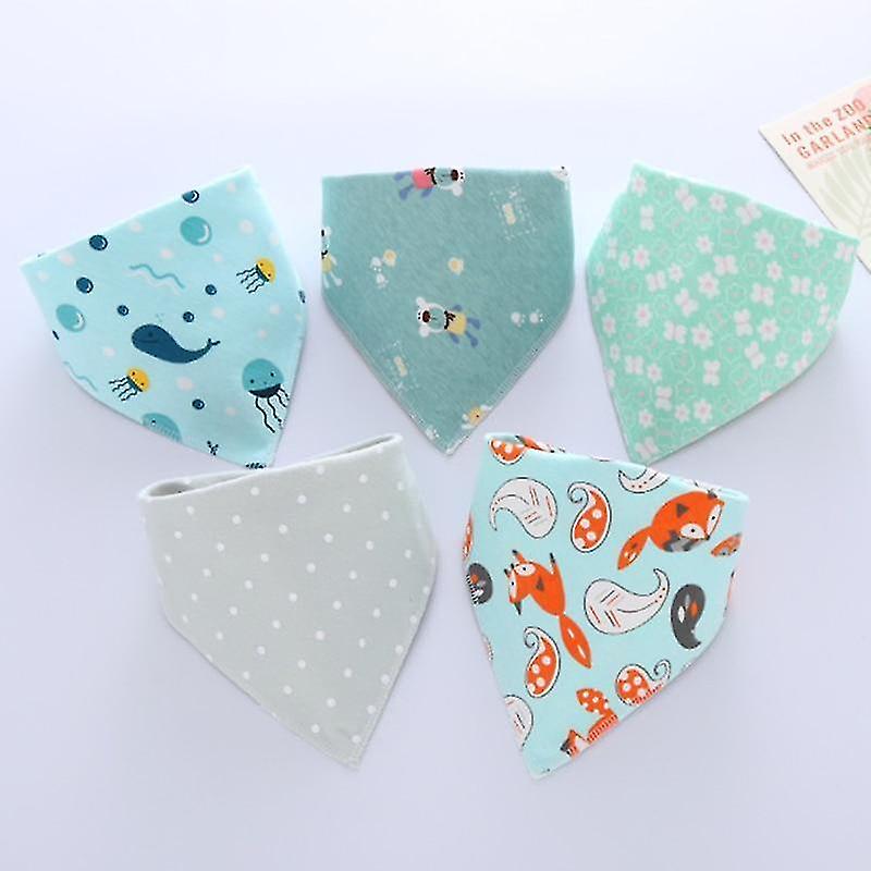 Fox Whale Baby Triangle Double Cotton Bibs