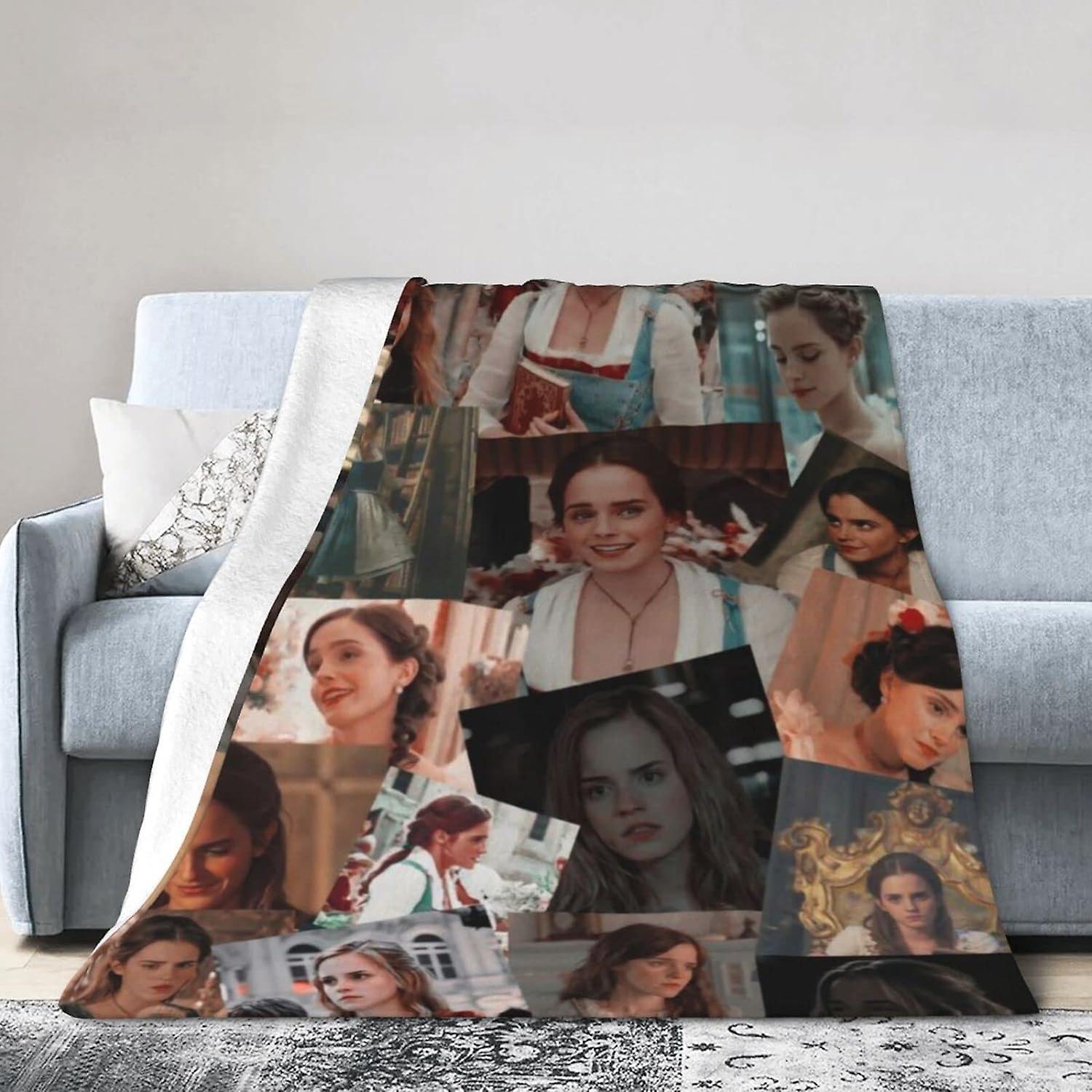 Emma Actor Watson Fleece Throw Blanket Lightweight Plush Fluffy Warm Soft Cozy Blankets Air Conditioner Blanket Perfect For Bed Sofa ABD17023