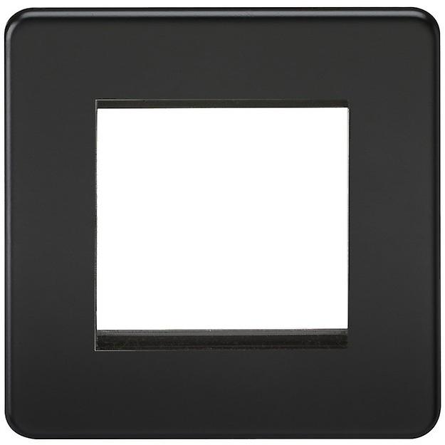 Knightsbridge Screwless 2G Modular Faceplate - Matt Black - SF2GMB