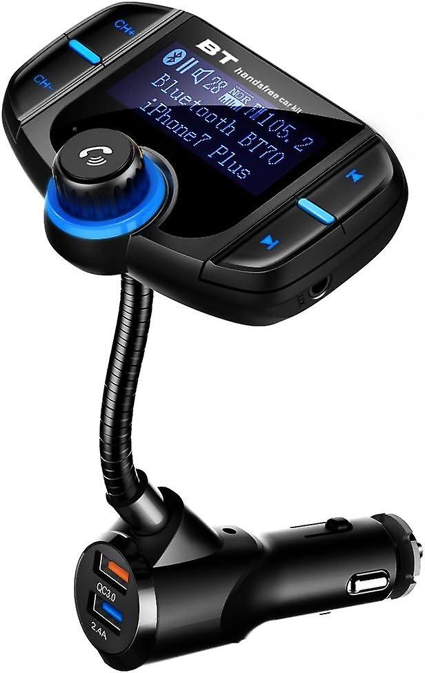 Bluetooth FM Transmitter with USB Ports,Hands-Free Calling,1.7" Screen