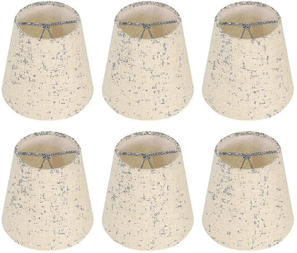 6pcs Lamp Shades Wall Lamp Chandelier Clip On Lampshade E14 Screw Linen Small Lamp Shades For Table Lamps
