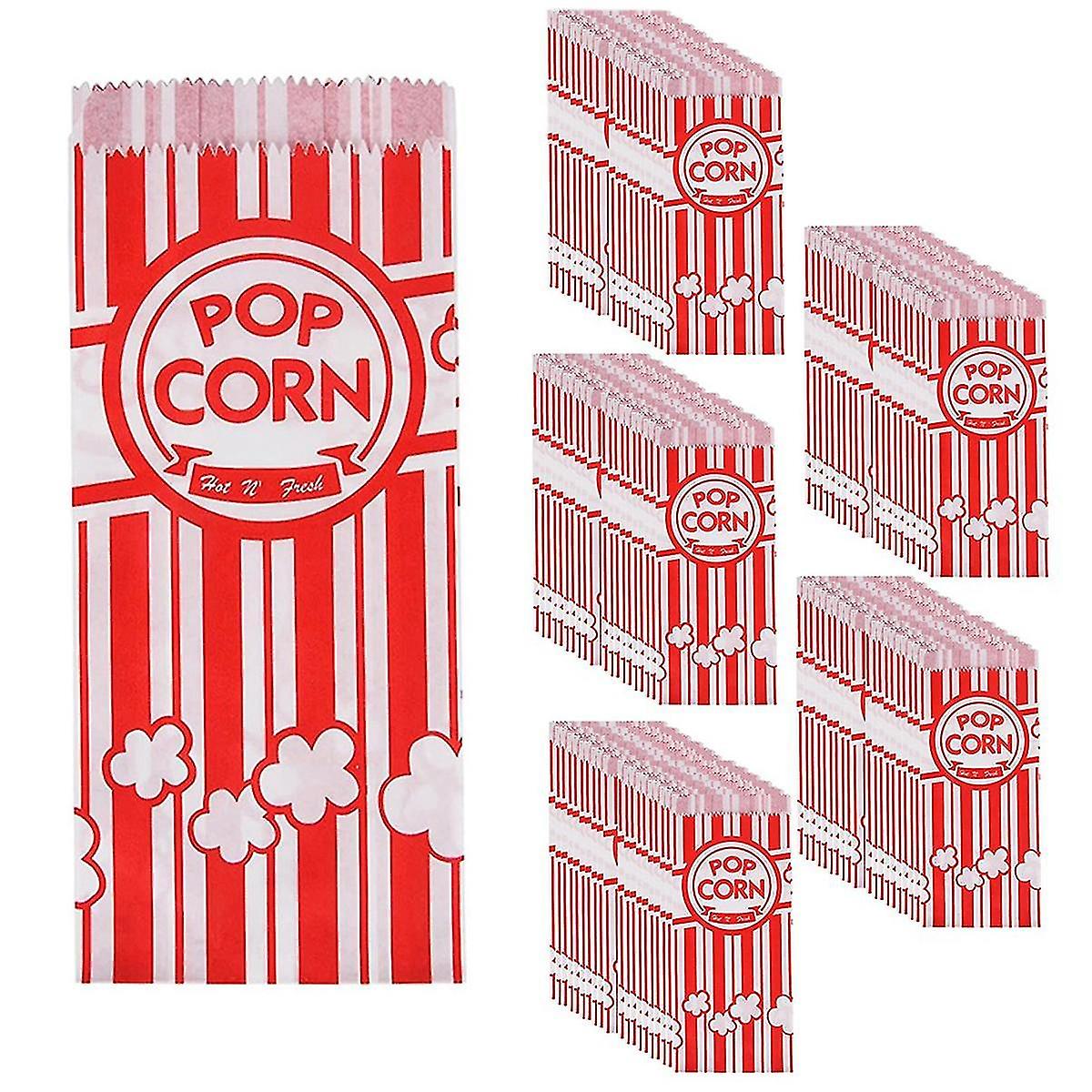 Paper Popcorn Bags Leak-Proof Grease Resistant Popcorn Bags Disposable Paper Popcorn Container for Party