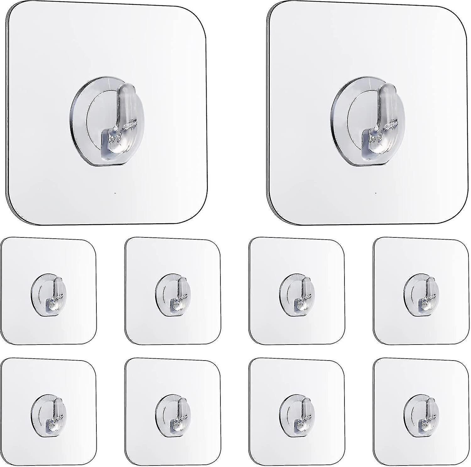 Magic Hooks, Transparent Self-adhesive , Removable Without Nails Heavy Duty Sticky Hooks For Kitchen