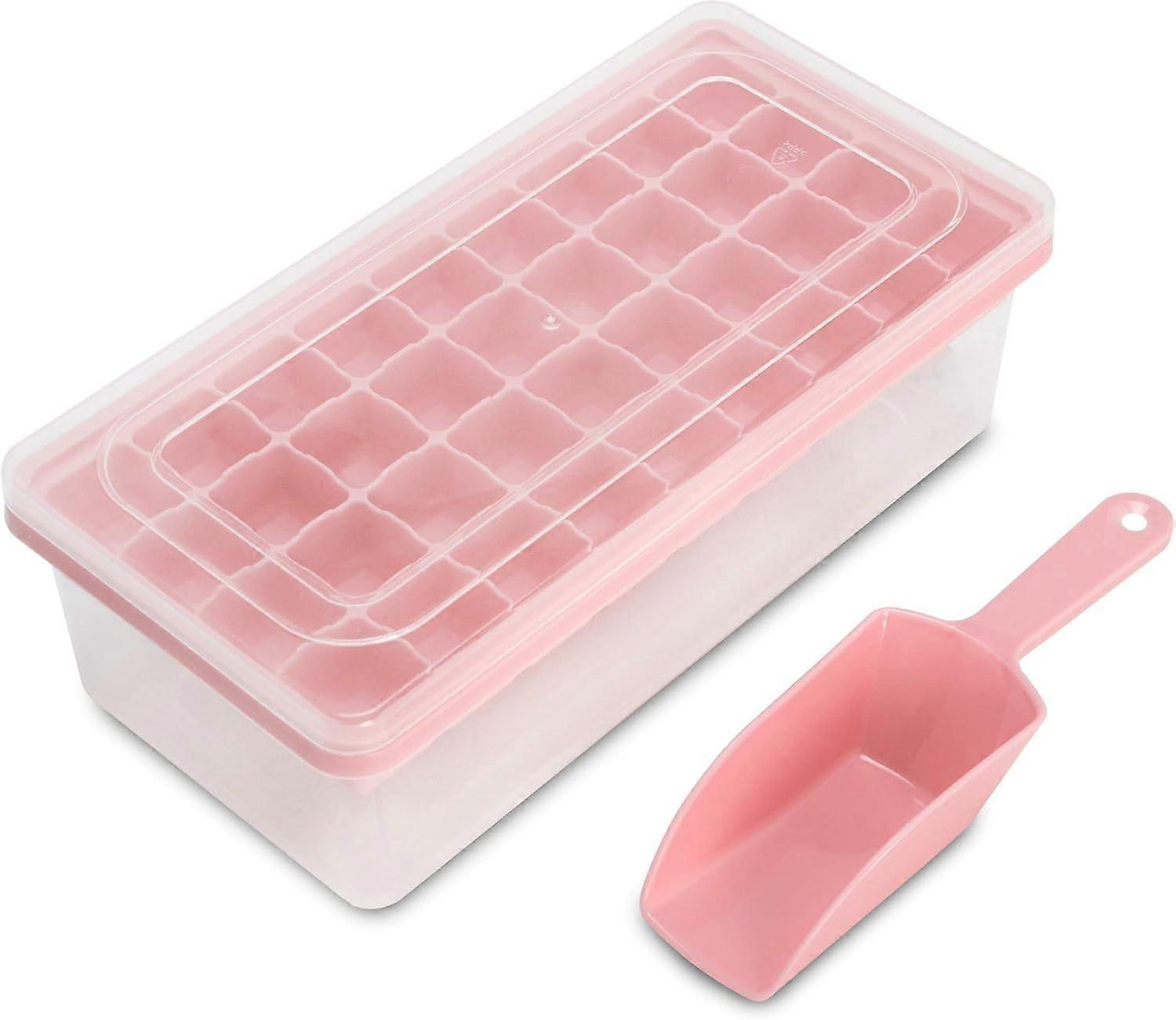 Food Grade Silicone Ice Cube Tray with Lid  38 Small  Cube Ice Tray with Ice Cube Mold with Ice Container, Scoop Cover