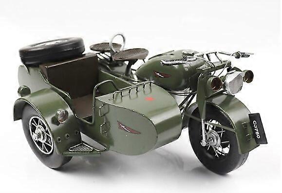 Simulering af delvis trehjulet motorcykel Model smedejern Retro nostalgiske genstande Collection Dekoration Ornamenter Legetøj Motorcykler