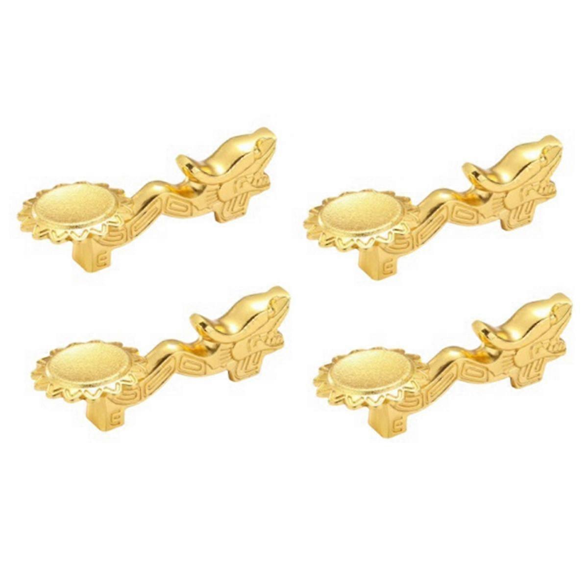 Baguettes Porte-Alliage Rétro Dragon Baguettes Rack Couteau Cuiller Fourchette Stand Porte-Baguettes, Or 4PCS