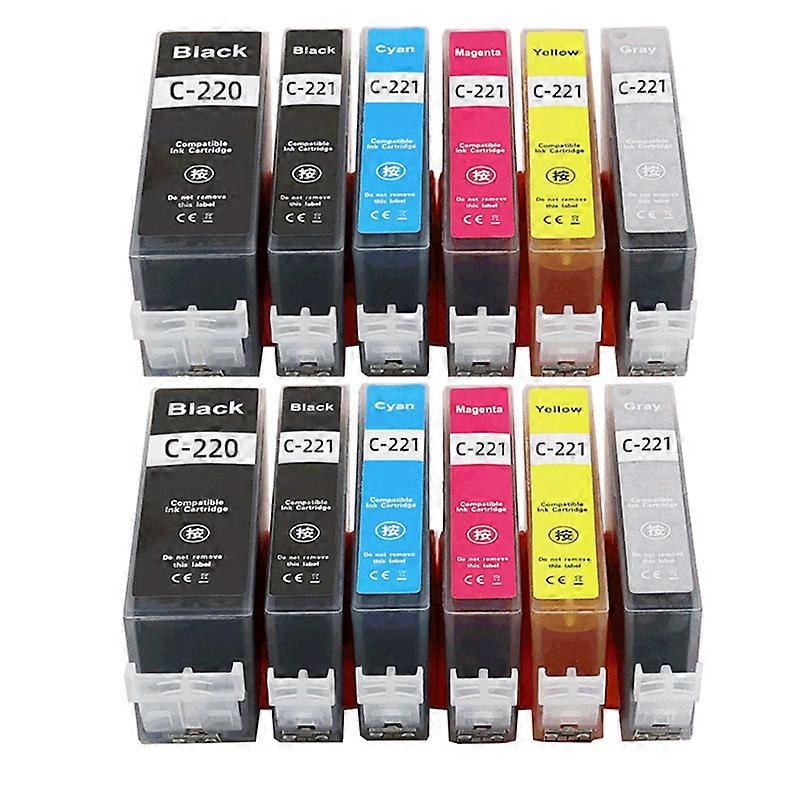 6color Compale For Canon Pgi-220 Cli-221 Ink Cartridge For Canon Pgi220 Mp540 Mp545 Mp558 Mp560 Mp568 Mp620 Mp638 Mx870