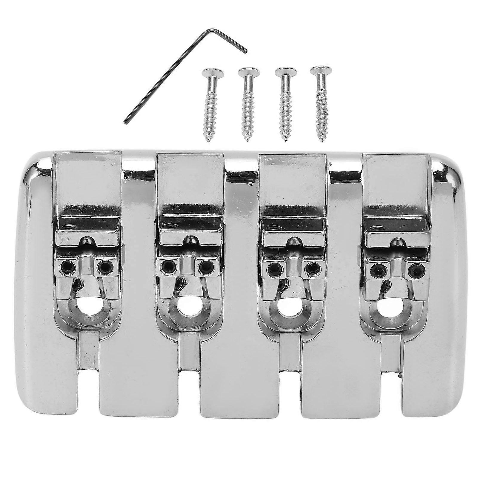 4 String Metal Guitar Bridge Electric Bass Bridge Replacement Stringed Instrument Accessories