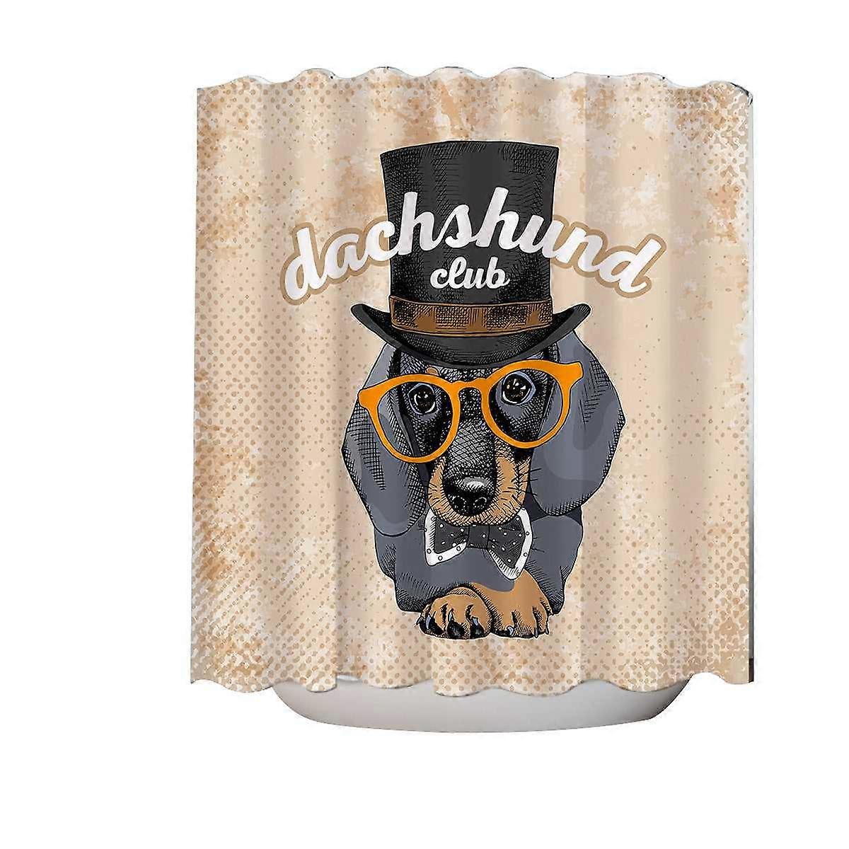 The Cool Club of Funny Elegant Dachshund Shower Curtain