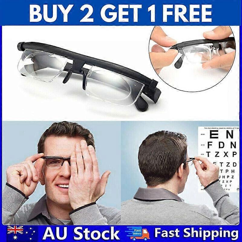 Dial Adjustable Unisex Glasses Variable Focus Distance Vision Reading Eyeglasses