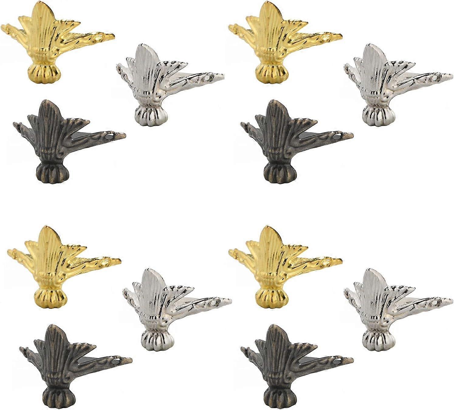 12 Pices Protecteur en Mtal, Coin Meubles Anciens, Protecteur D'angle, Angle de Protection en Mtal, pour Botes, Botes, tagres de Meubles, Tables(3 Cou