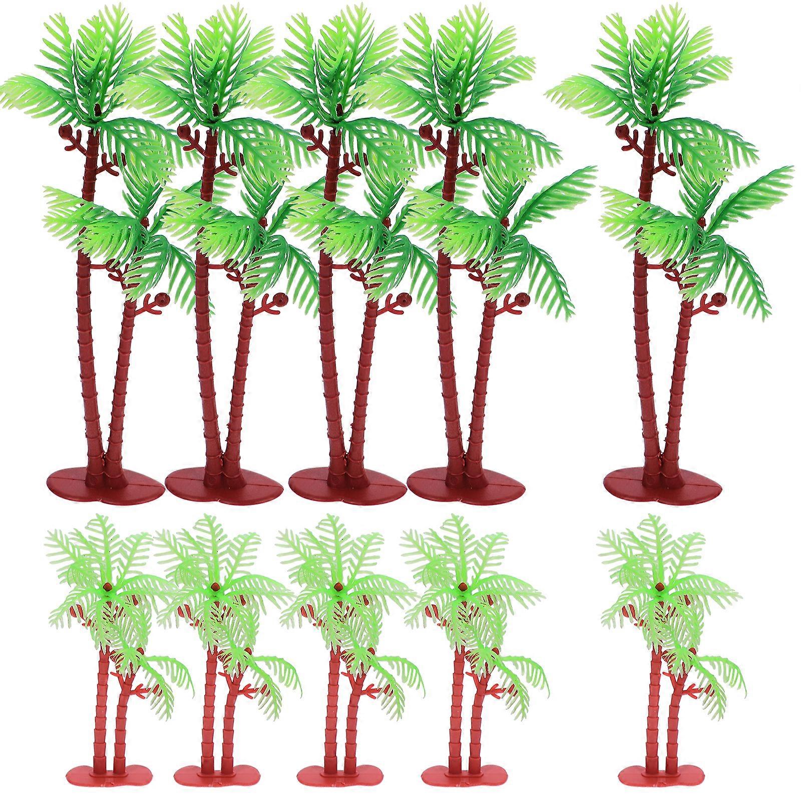 10pcs Mini Palm Tree Model Sand Table Miniature Tree Decoration Micro Landscape DIY Model