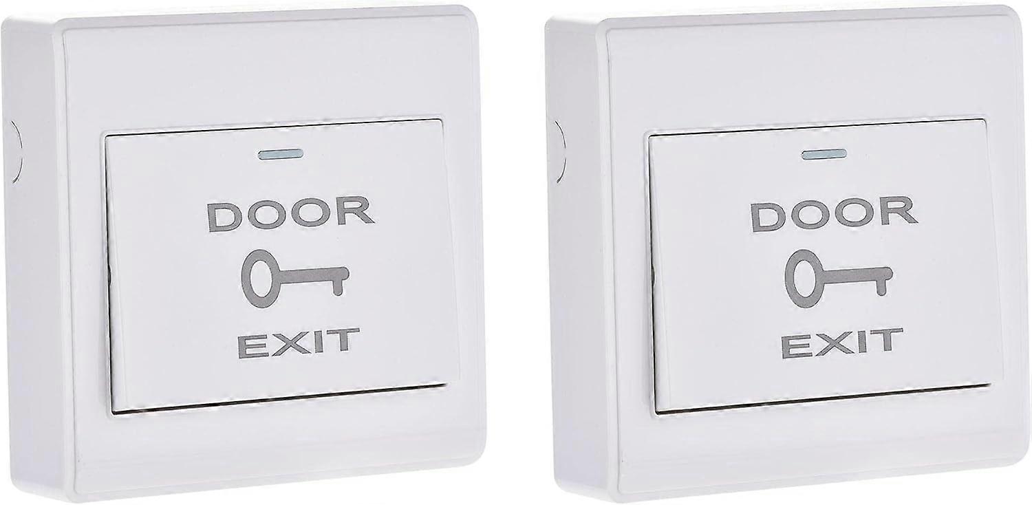 sourcing map Push to Exit Push Button Release Switch Door Access Control System PC Panel 86mmx86mm 12V 3A White 2Pcs
