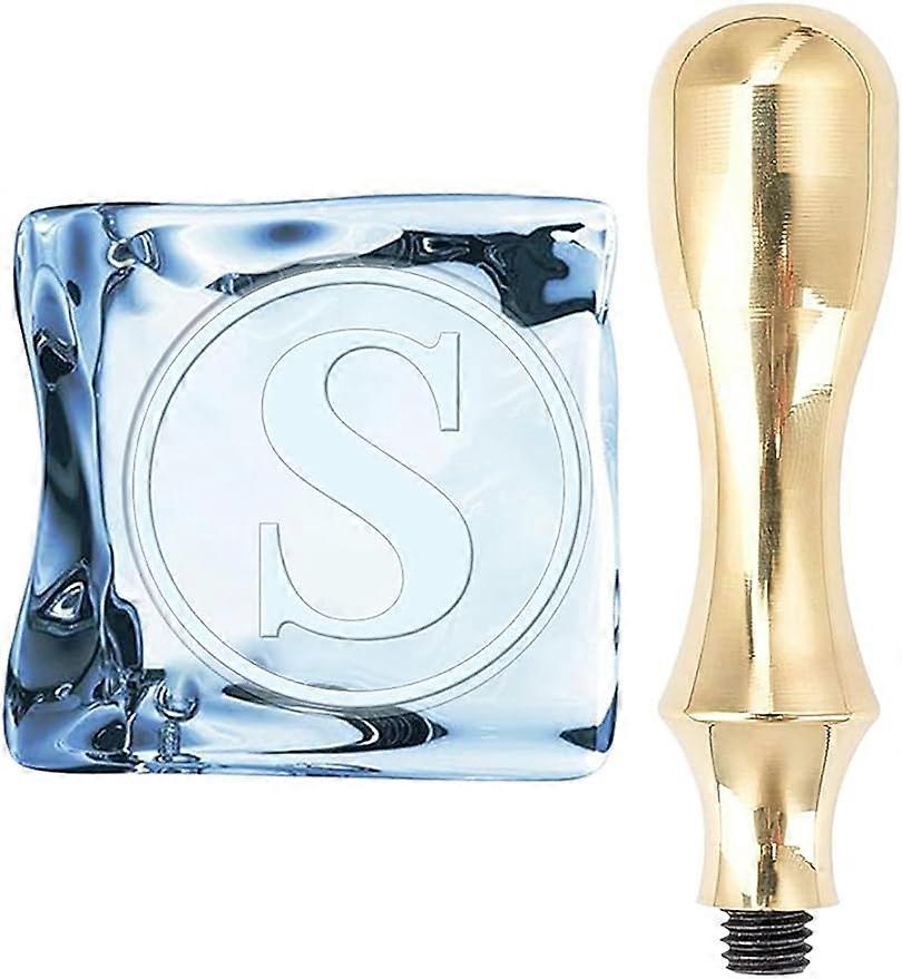 Ice Stamp S Letter Ice Cube Stamp with Removable Brass Head and Metal Handle 1.2inch Ice Branding Stamp