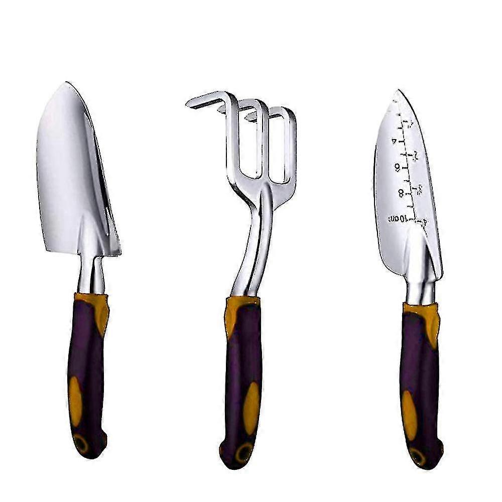 3 Piece Gardening Tool Set Aluminum Alloy Hand Tool Set Gardening Kit With Non-slip Ergonomic Handle