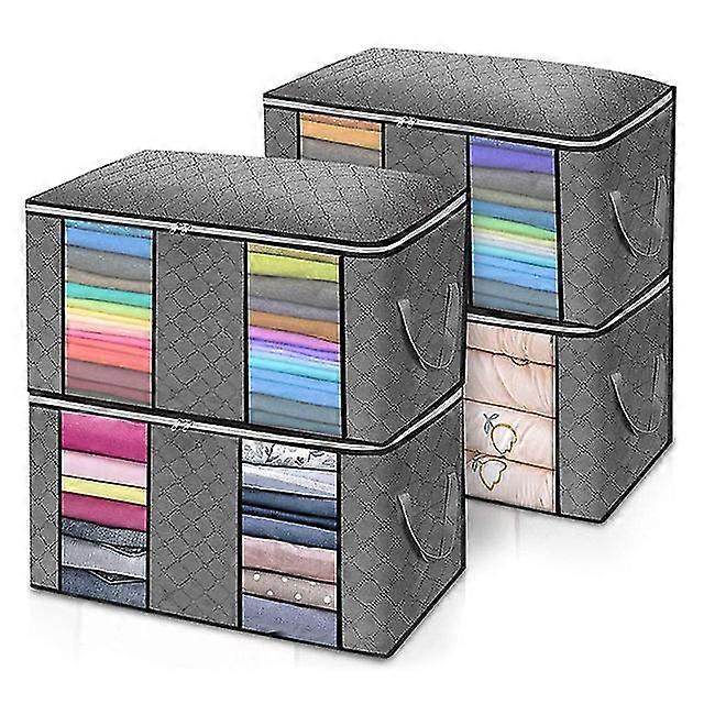 Oversize Clothes Storage Bag With Clear Window Sturdy Zipper Foldable Fabric Organizer Bag With Handles For Bedding,comforters