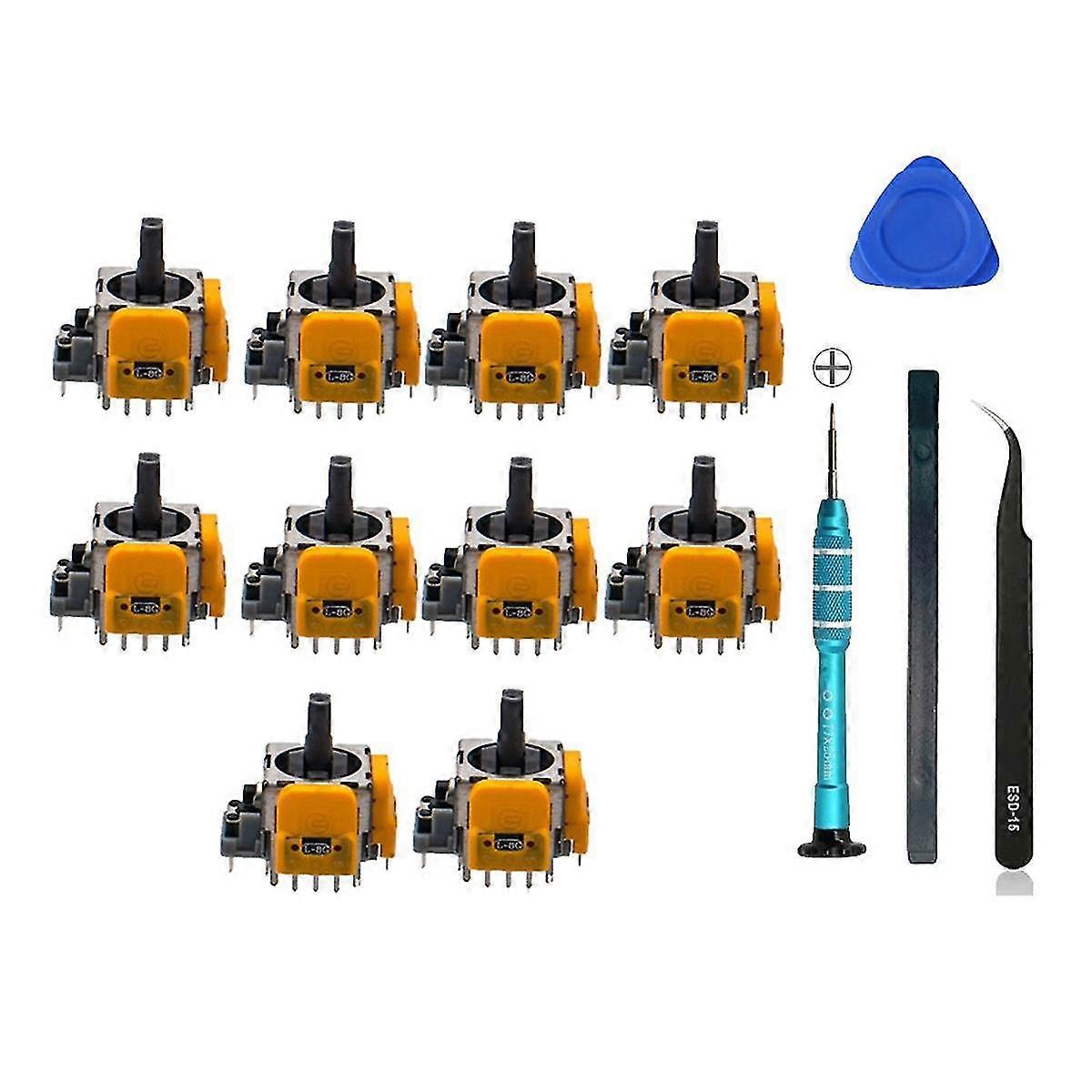 10PCS Hall Joystick for Game Console Joysticks Hall Electromagnetic Adjustable Joysticks with Screw