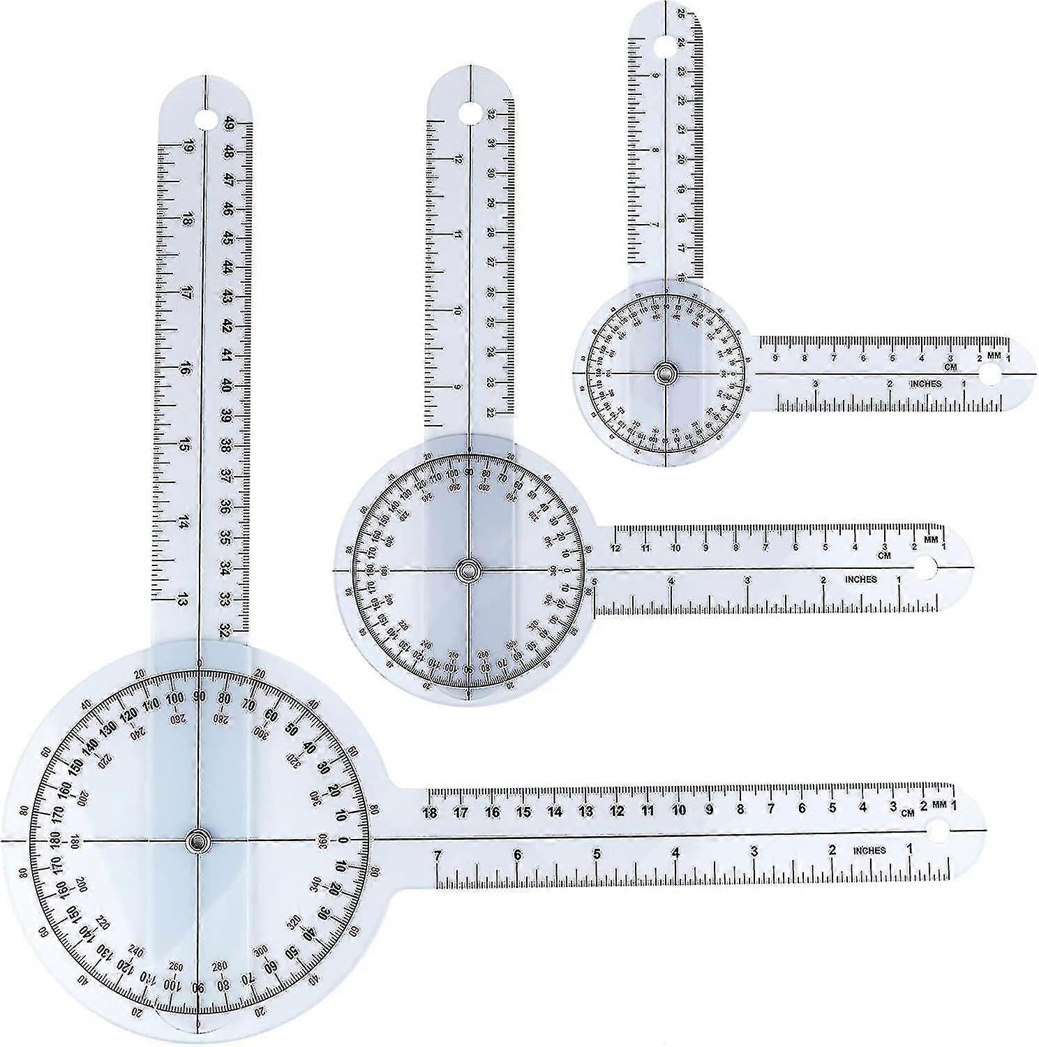 Goniometer Set Finger Goniometer Digital Goniometer Protractor 360 Degree Medical Ruler For Physical Occupational Therapy(3pcs, Blue)