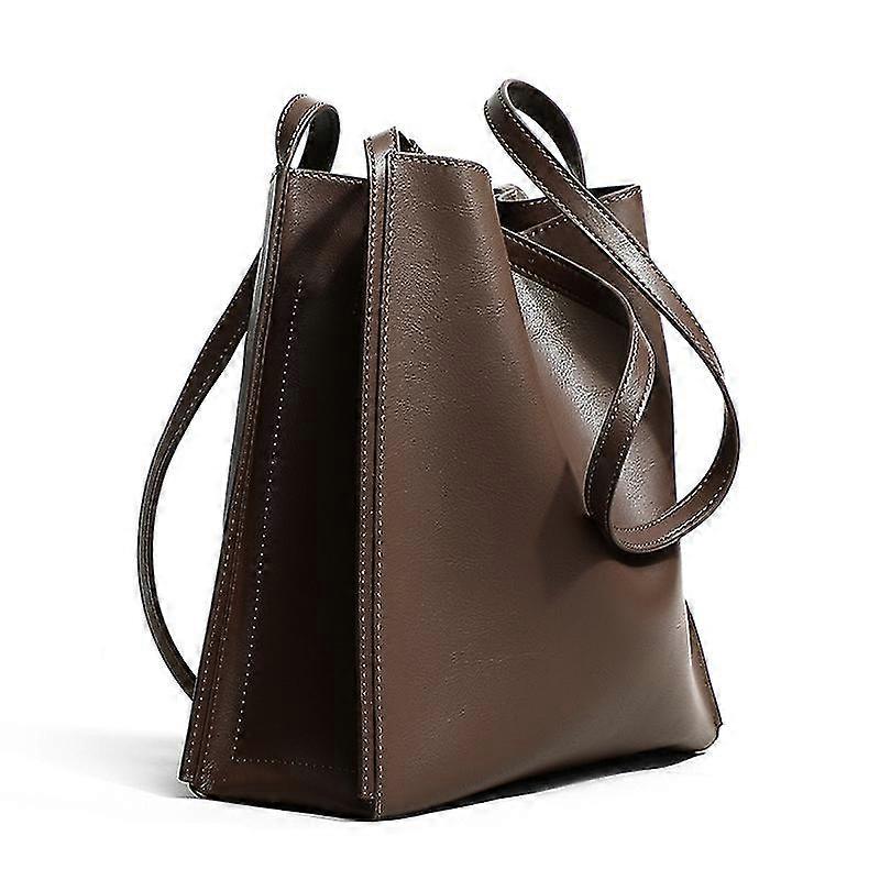 messenger bucket bag leather large capacity shoulder commuter