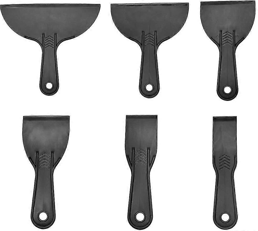 6Pcs Soft Plastic Spatula Different Sizes Plastic Paint Scraper Plastic Putty Knife (1.5/2/3/4/6/8")
