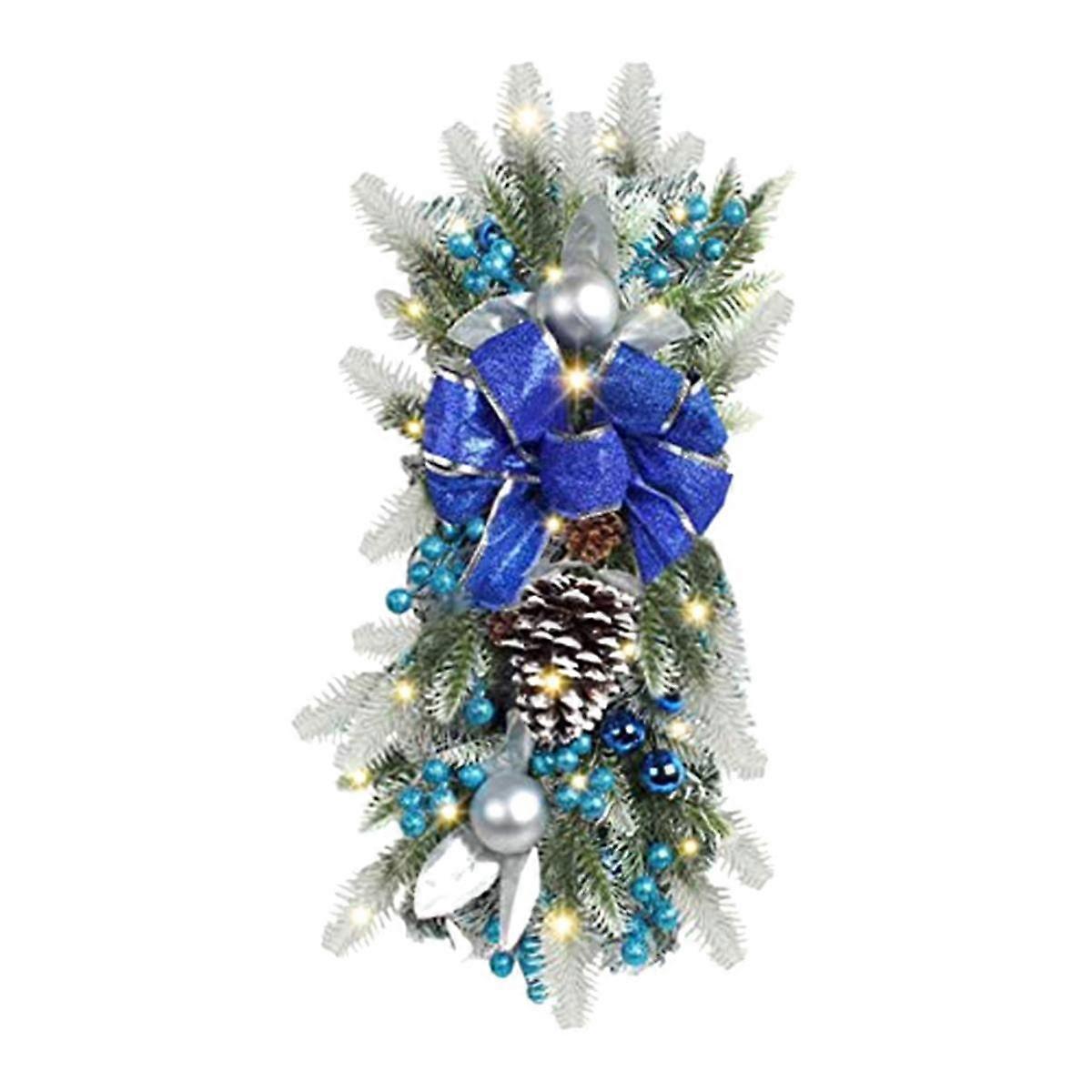 Cordless Prelit Stairway Christmas , Christmas Wreaths for Front Door, Hanging Ornaments for Indoor