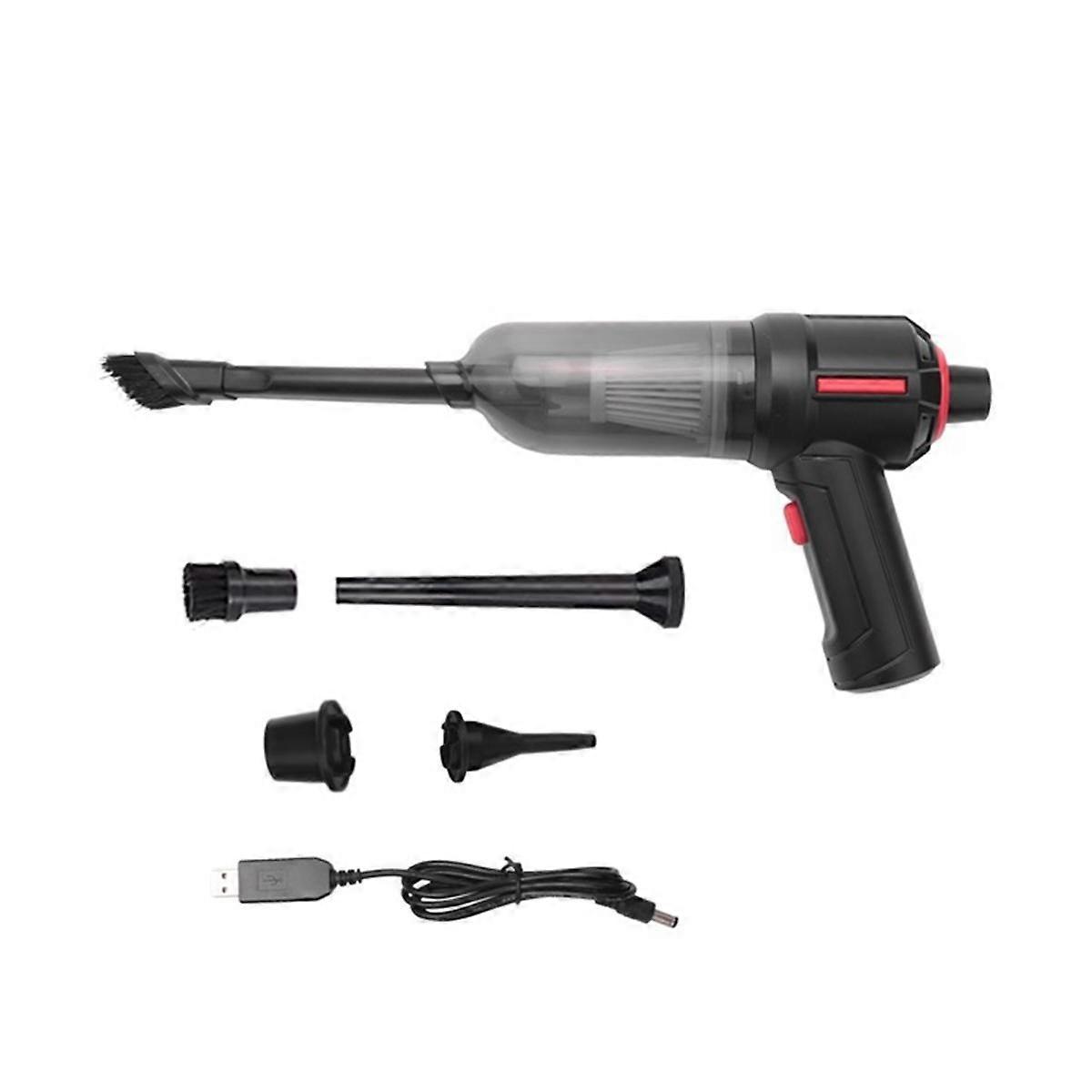 Compressed Air Duster & Mini Vacuum Keyboard Cleaner 3-In-1, Portable Electric Air Can, Cordless Co
