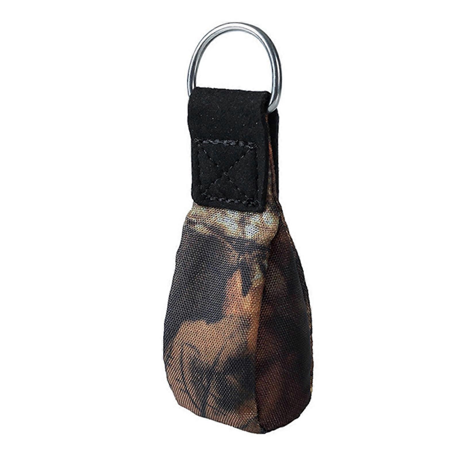 Superfiber Throw Bag with Stainless Steel Drag Ring Outdoor Climbing Rope Bag Camouflage High Tensile Strength Throwing Bag for Tree Work Rock Climbin