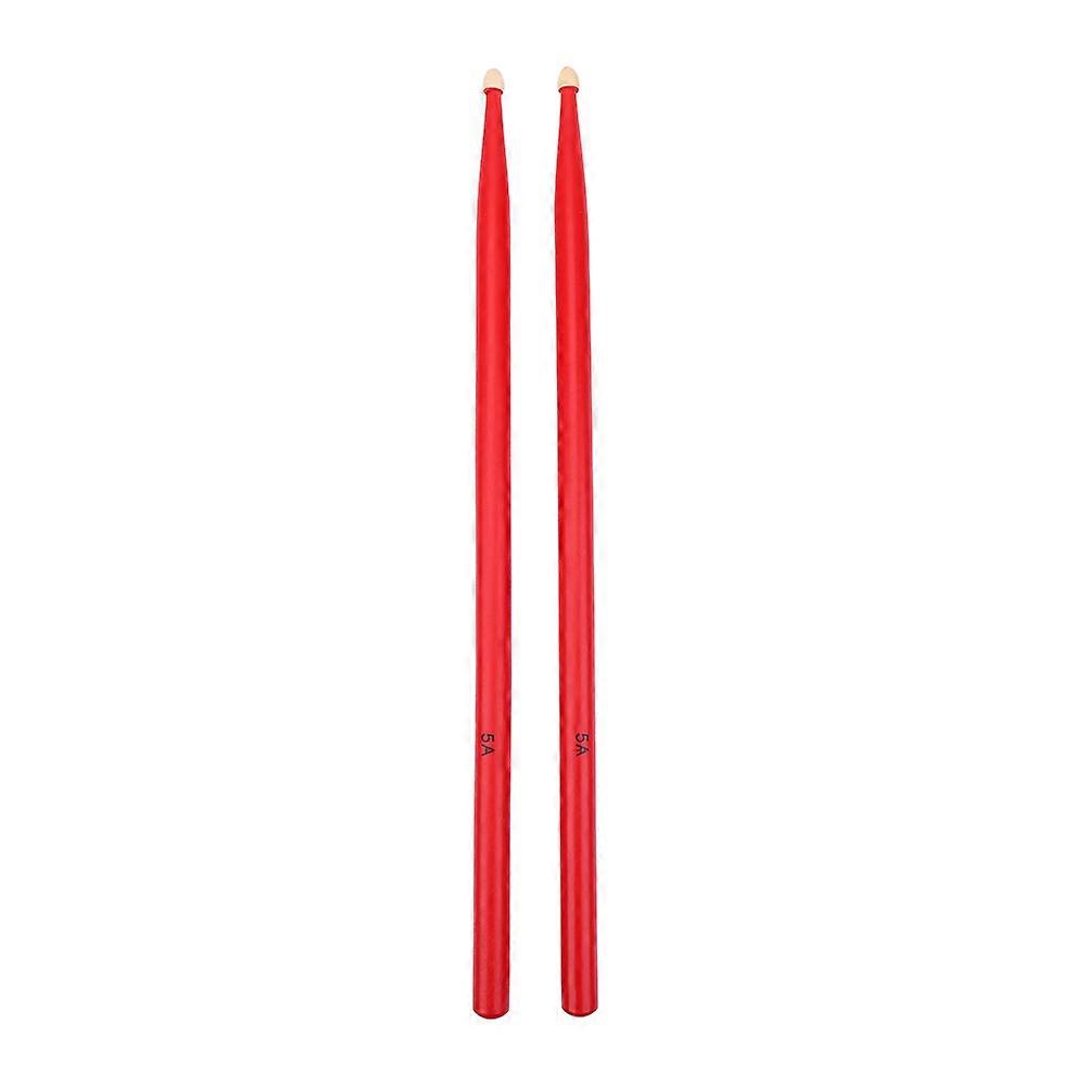 1 Pair Practical Maple Wood Drum Sticks Drumsticks Music Instrument Accessory (Red)