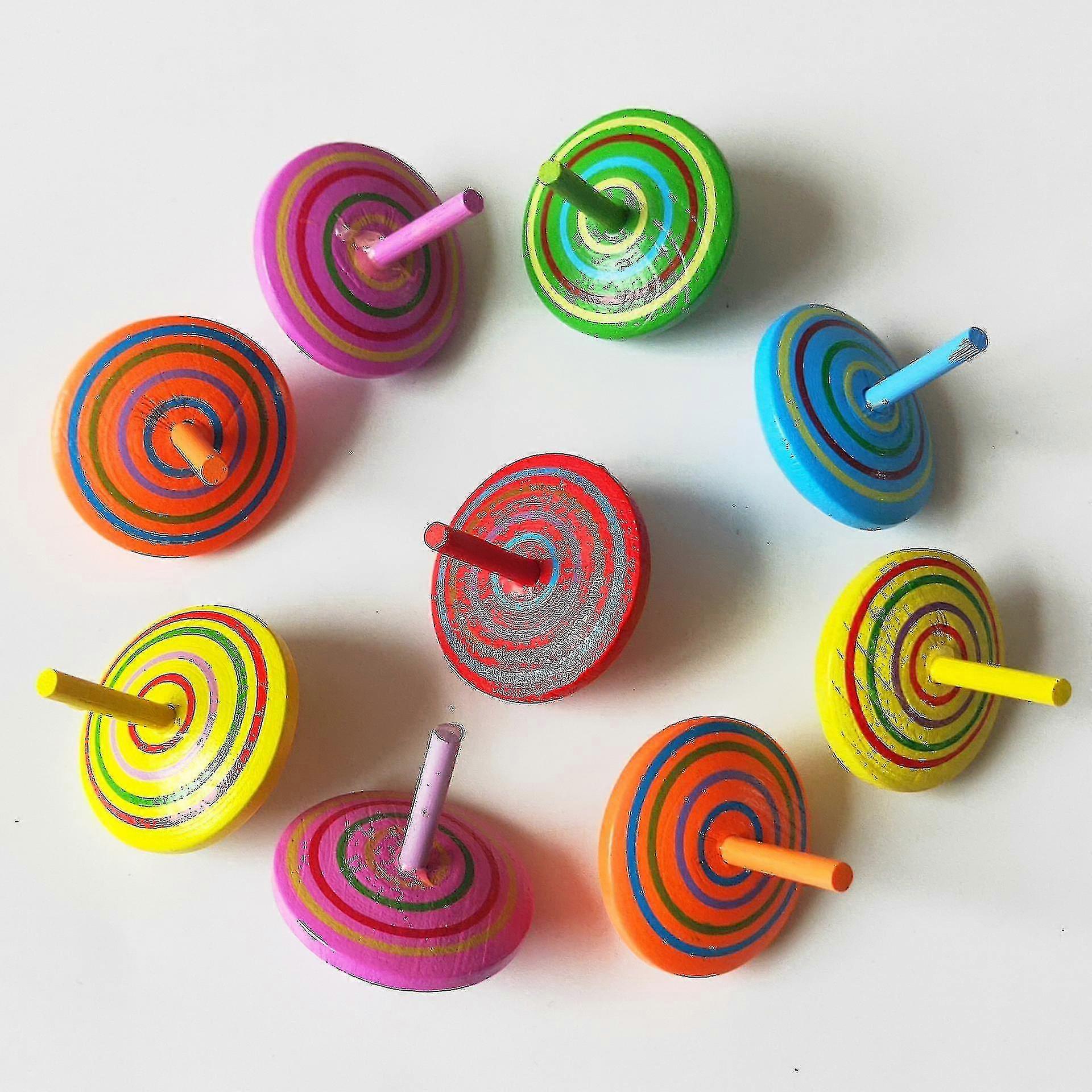 Mini Gyros For Spinning Wooden Small Toy Gift For Children Random Color