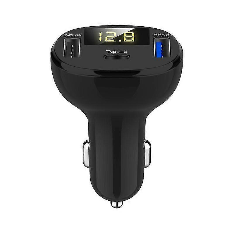 12v 24v Auto Boat Dual Usb Port Qc 3.0 Type C Car Charger Led Voltmeter Mobile Phone Charging Adapter For Smartphone Gps Tablet
