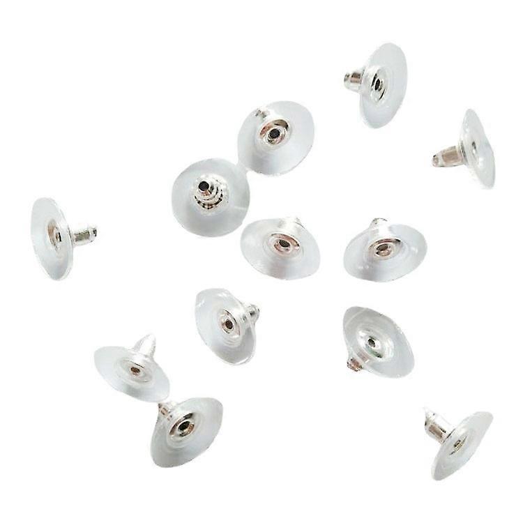 200pcs Earring Backs Replacements Hypoallengeric Sliver Plated Pierced Earring Backing Stoppers