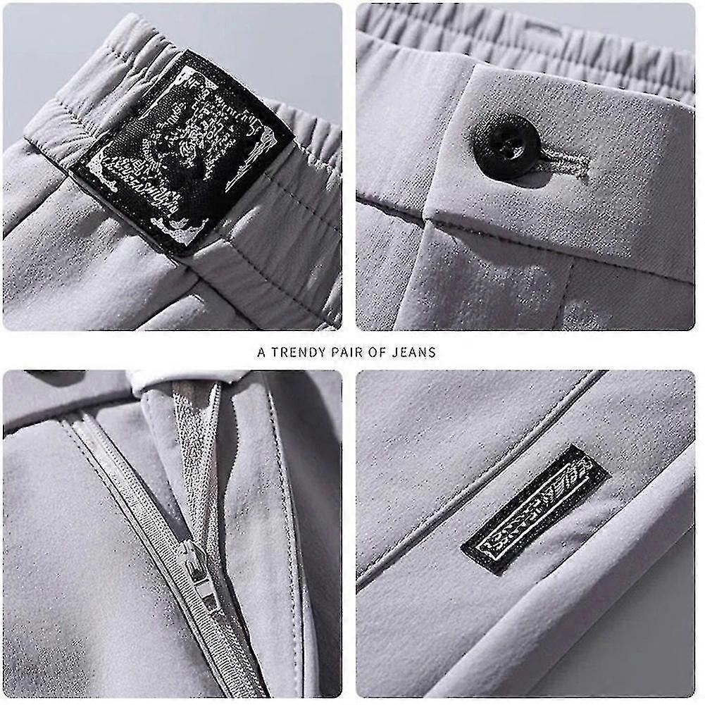 Heren golfbroek sneldrogend lang comfortabele vrijetijdsbroek met zakken