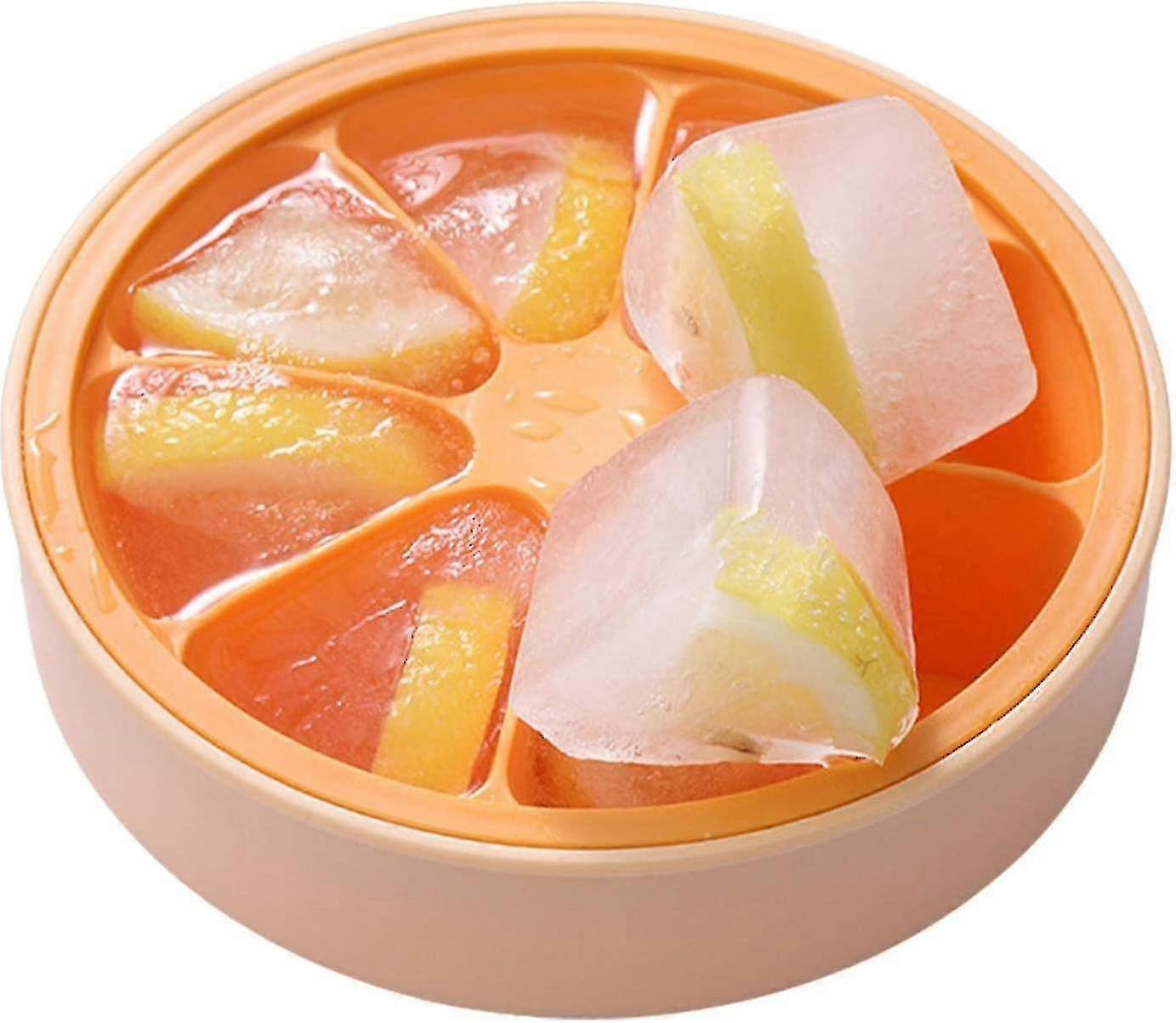 Easy To Release Orange Shaped Ice Cube Box