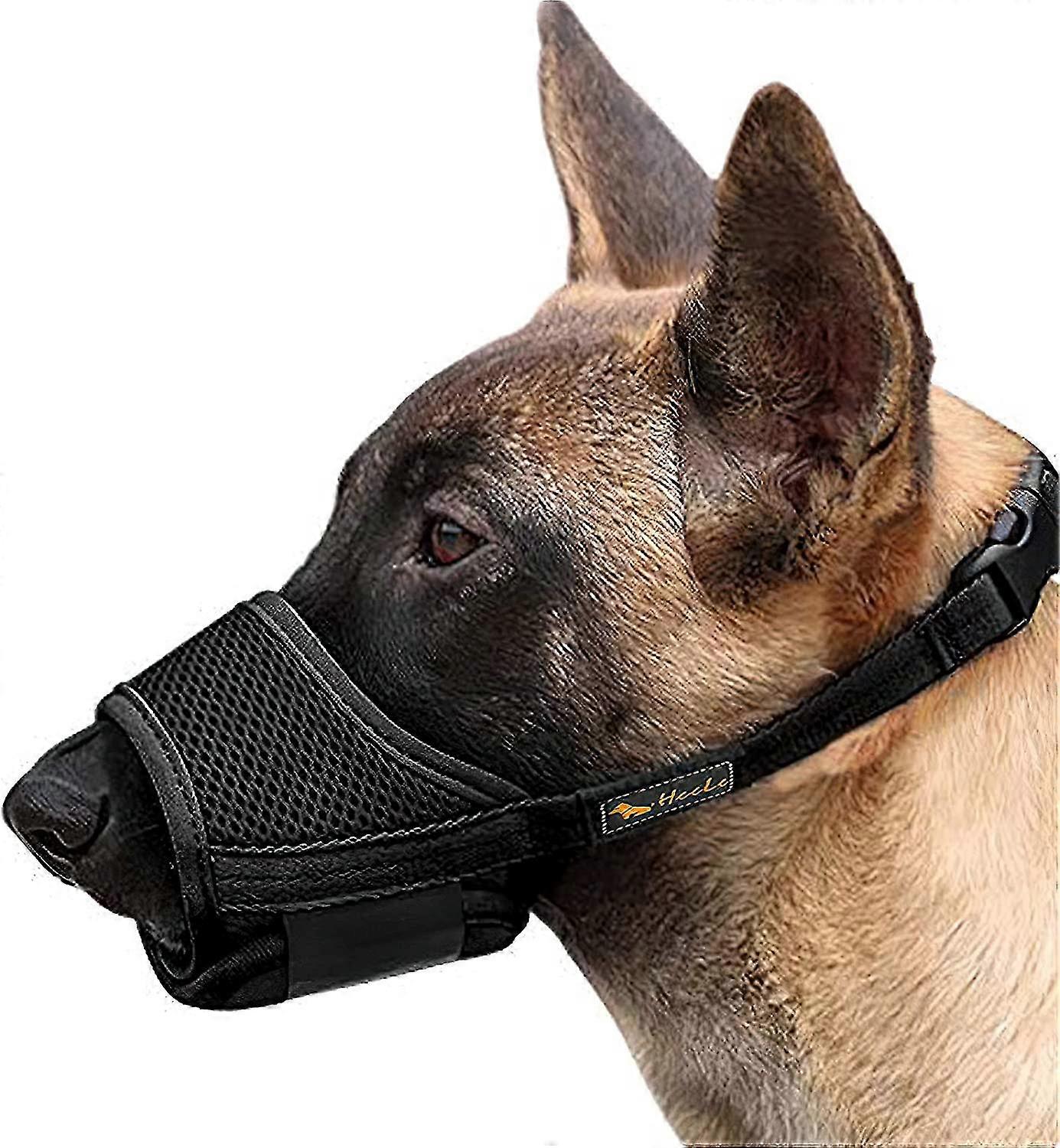 Heele Dog Muzzle Soft Adjustable Muzzle For Dogs Nylon, Anti Bark Anti-bite Muzzle, Medium And Small Dogs Muzzle, S, Black